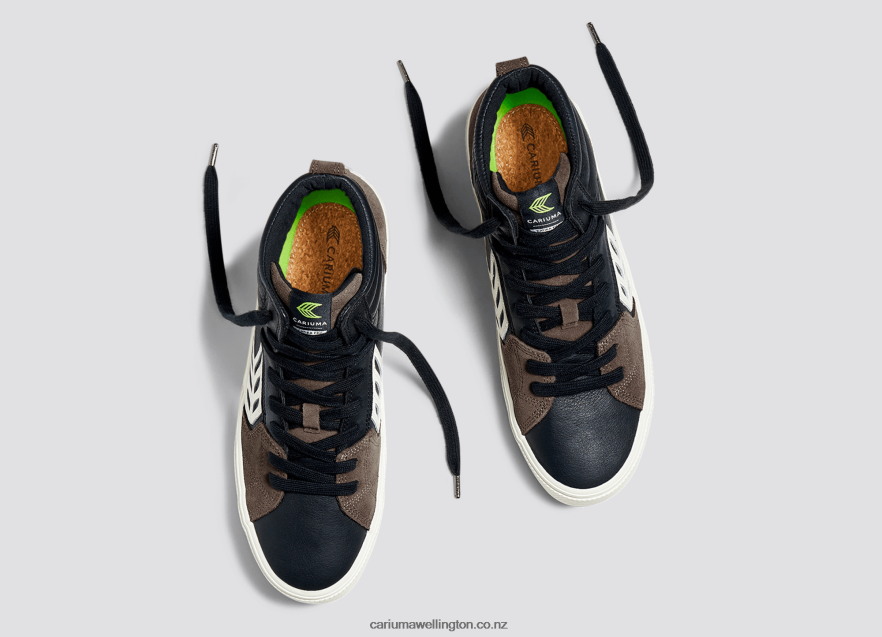 Men Cariuma Black Premium Leather/Ivory TZ68P2147