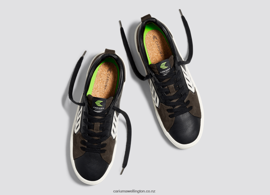 Men Cariuma Black Premium Leather/Ivory TZ68P2141