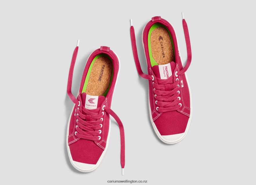 Men Cariuma Pantone Viva Magenta/Off-White Canvas TZ68P238