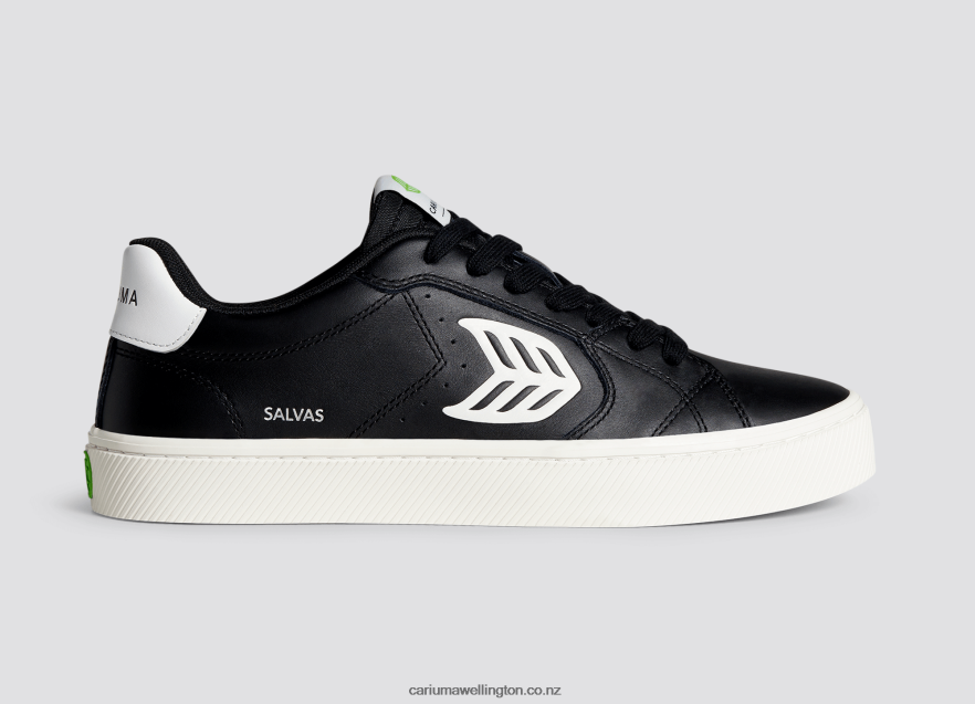 Men Cariuma Black LWG Leather/Off-White TZ68P298