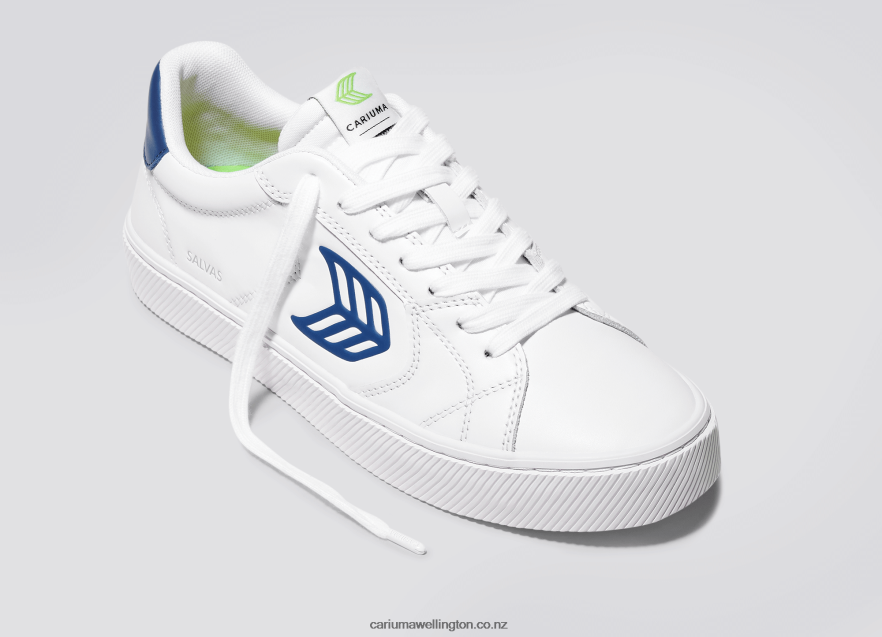 Men Cariuma White LWG Leather/Blue TZ68P299