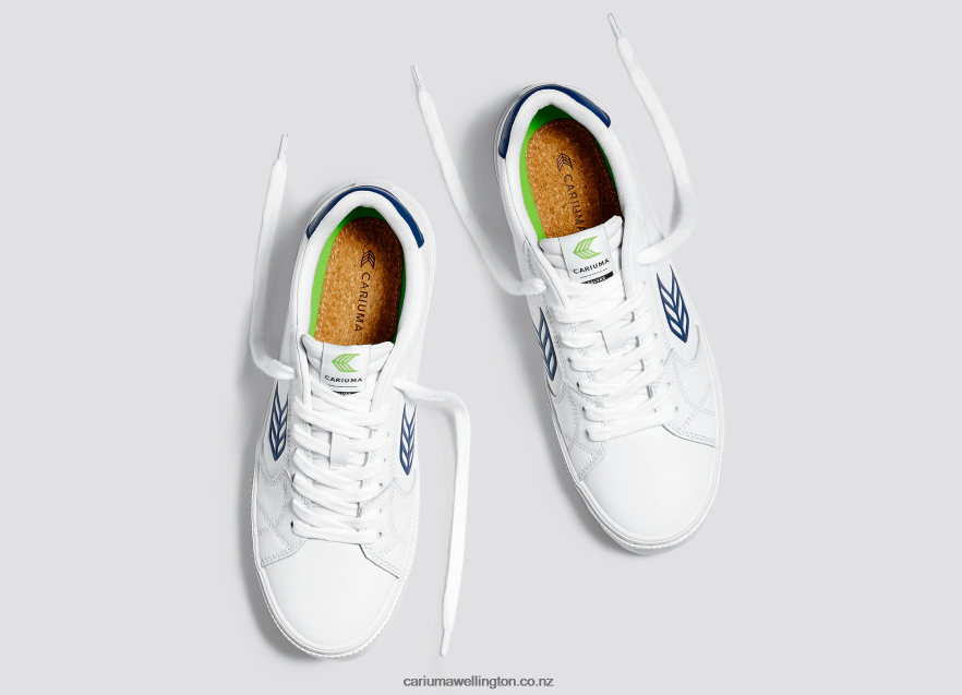 Men Cariuma White LWG Leather/Blue TZ68P299