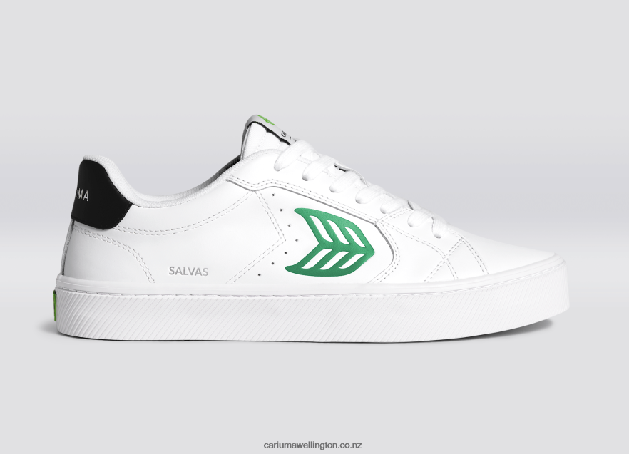Men Cariuma White LWG Leather/Green TZ68P2101
