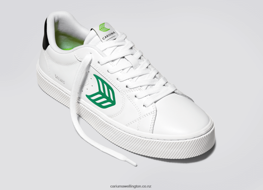 Men Cariuma White LWG Leather/Green TZ68P2101