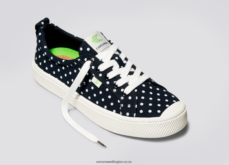Women Cariuma Black Polka Dots Canvas TZ68P2225