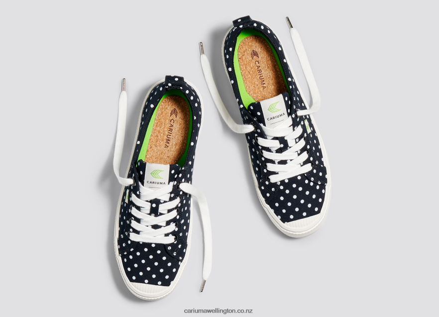 Women Cariuma Black Polka Dots Canvas TZ68P2225
