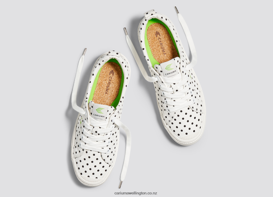 Women Cariuma White Polka Dots Canvas TZ68P2265
