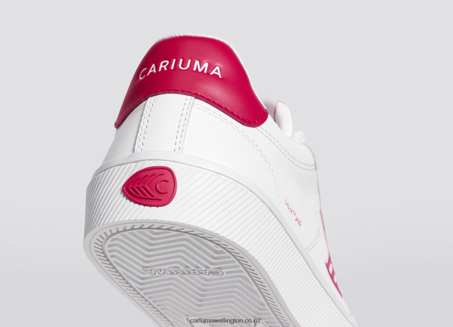 Women Cariuma Pantone Viva Magenta White Leather TZ68P2294