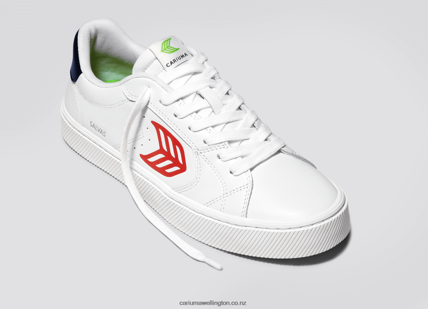 Women Cariuma White LWG Leather/Red TZ68P2319
